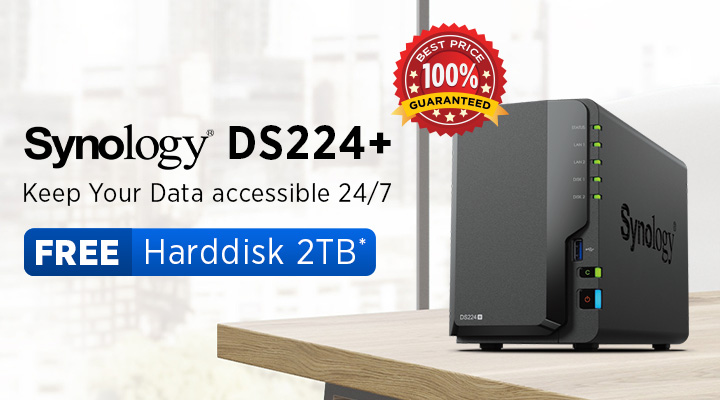 Synology DS224+ Free Harddisk 2TB*