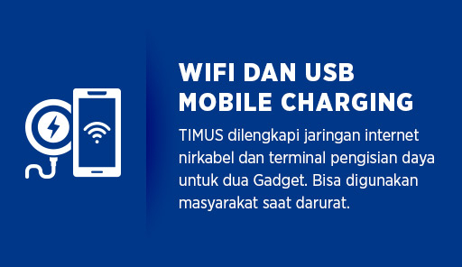 TIMUS WIFI dan USB Charging: Internet dan terminal pengisian daya untuk umum